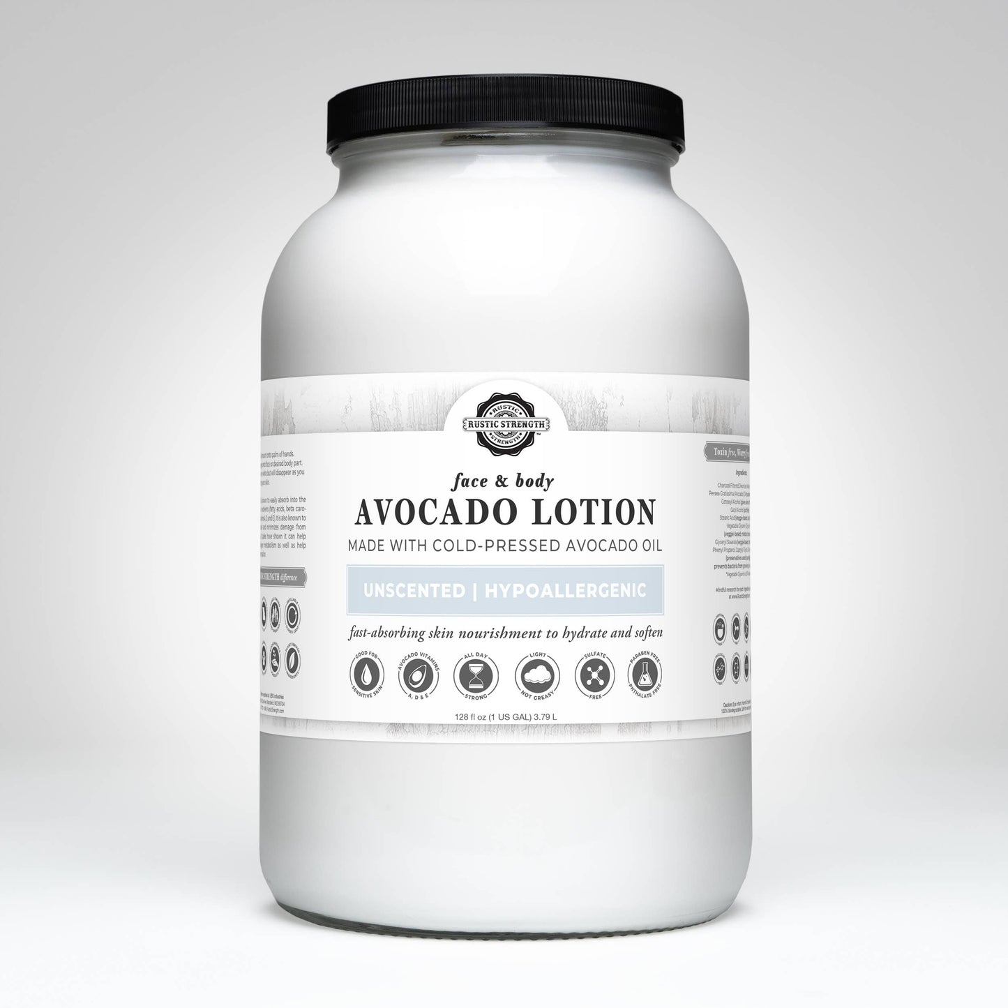 Avocado Lotion for Face and Body- Mild Formula, Paraben-Free: Rosemary Mint / refill bulk