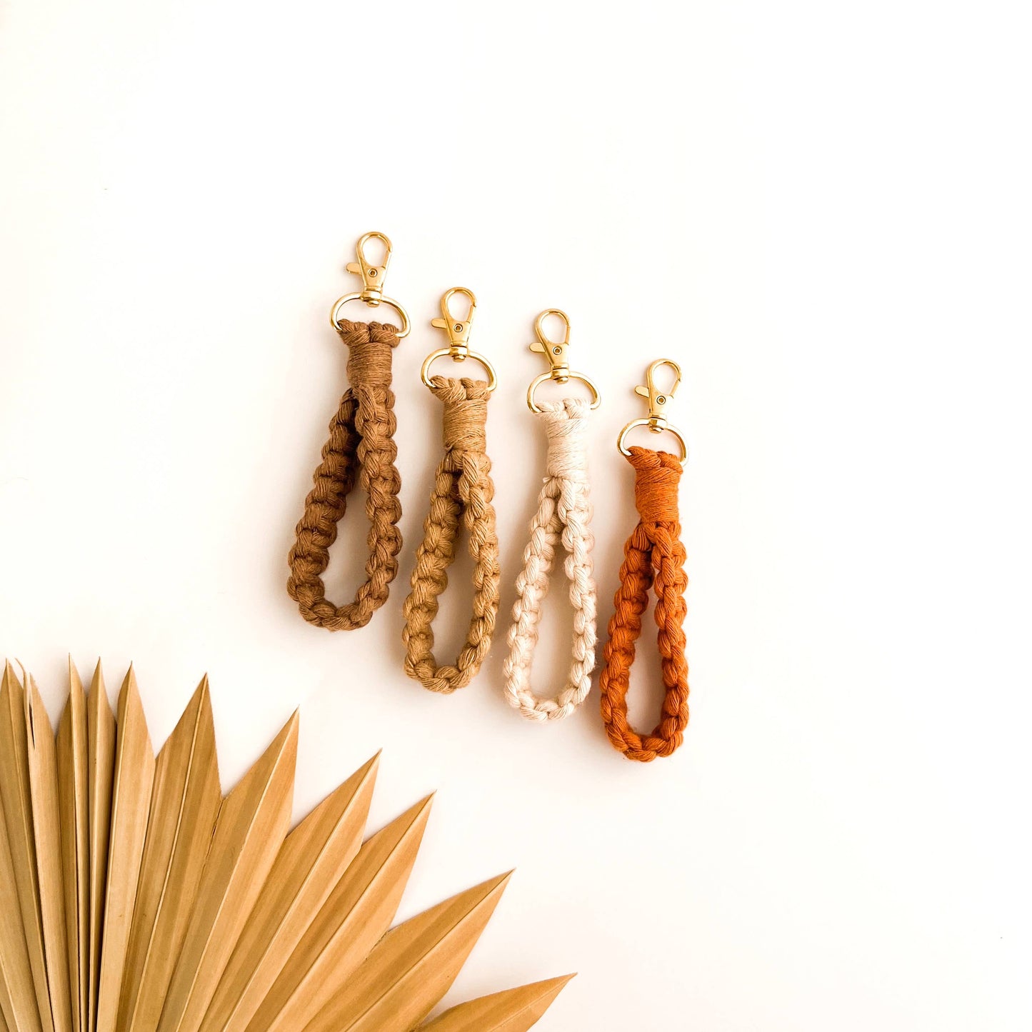 Macrame Keychain MINI Finger Loop | Finger Lanyard For Keys: Blush