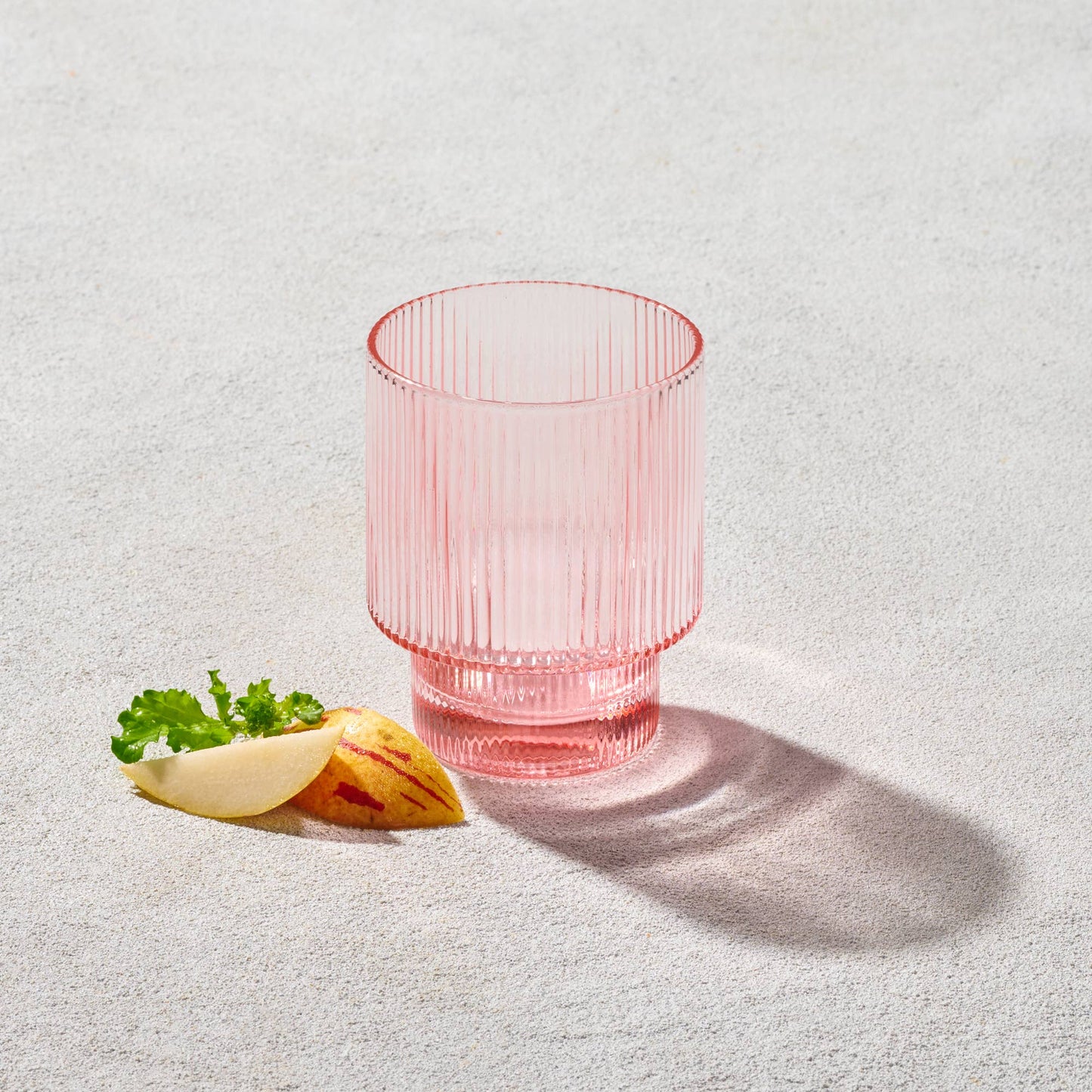 Vikko Decor - Malibu, Ribbed Glass, Blush, MULTIPLE SHAPES: 10 OZ Coupe Champagne