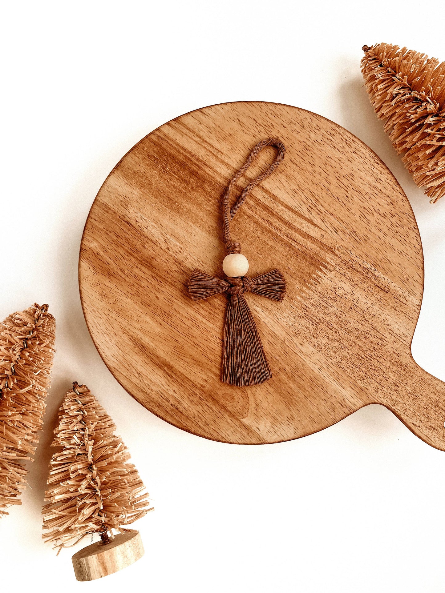 Macrame Ornament | Angel Christmas Tree Boho Decor: Terracotta