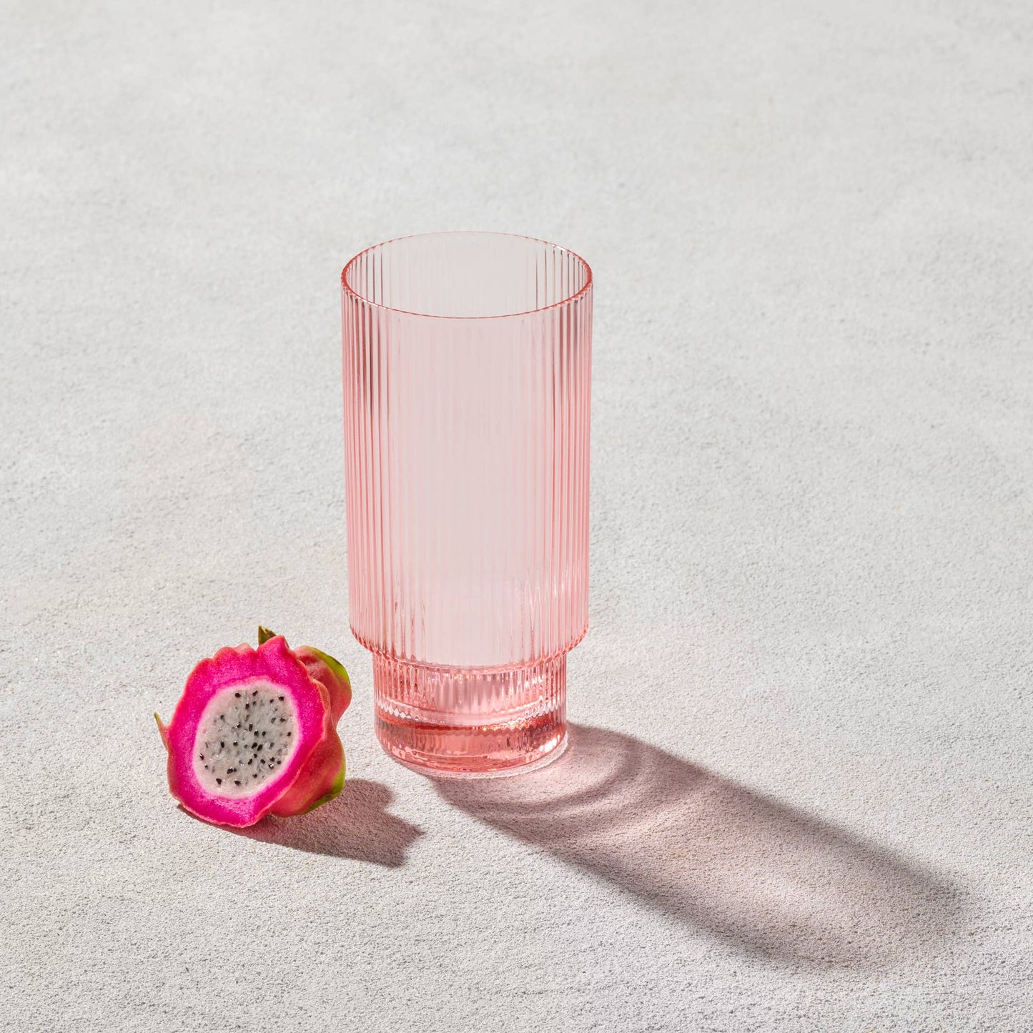 Vikko Decor - Malibu, Ribbed Glass, Blush, MULTIPLE SHAPES: 10 OZ Coupe Champagne
