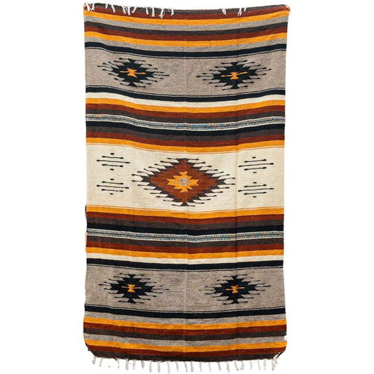 Wool Mexican Blanket | QUEEN SIZE | Baja Aztec Diamond