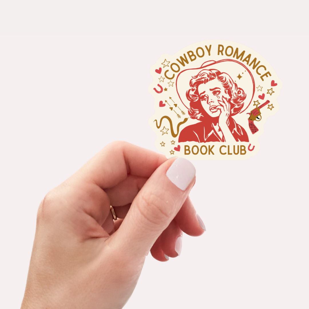 Cowboy Romance Book Club Vinyl Sticker – Perfect for Readers