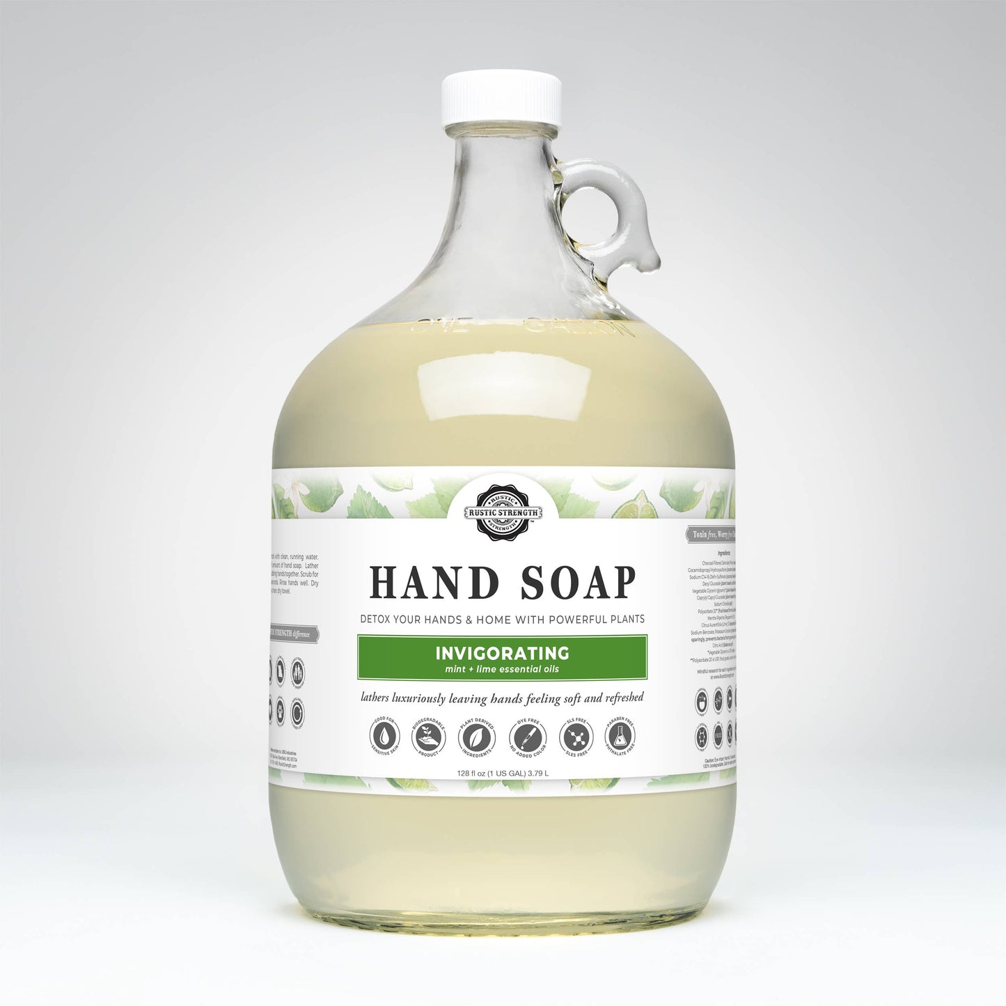 Plant-Based Hand Soap Non-Drying Hypoallergenic Sensitive refill bulk: Citrus Bliss (lemon/orange) / Gallon Glass Jug