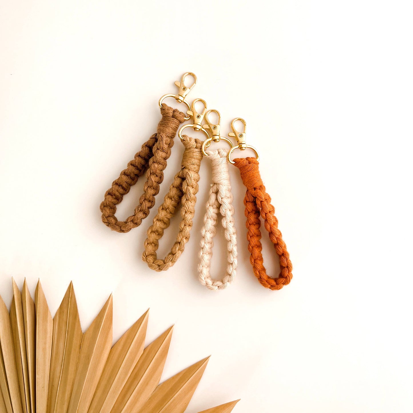 Macrame Keychain MINI Finger Loop | Finger Lanyard For Keys: Terracotta