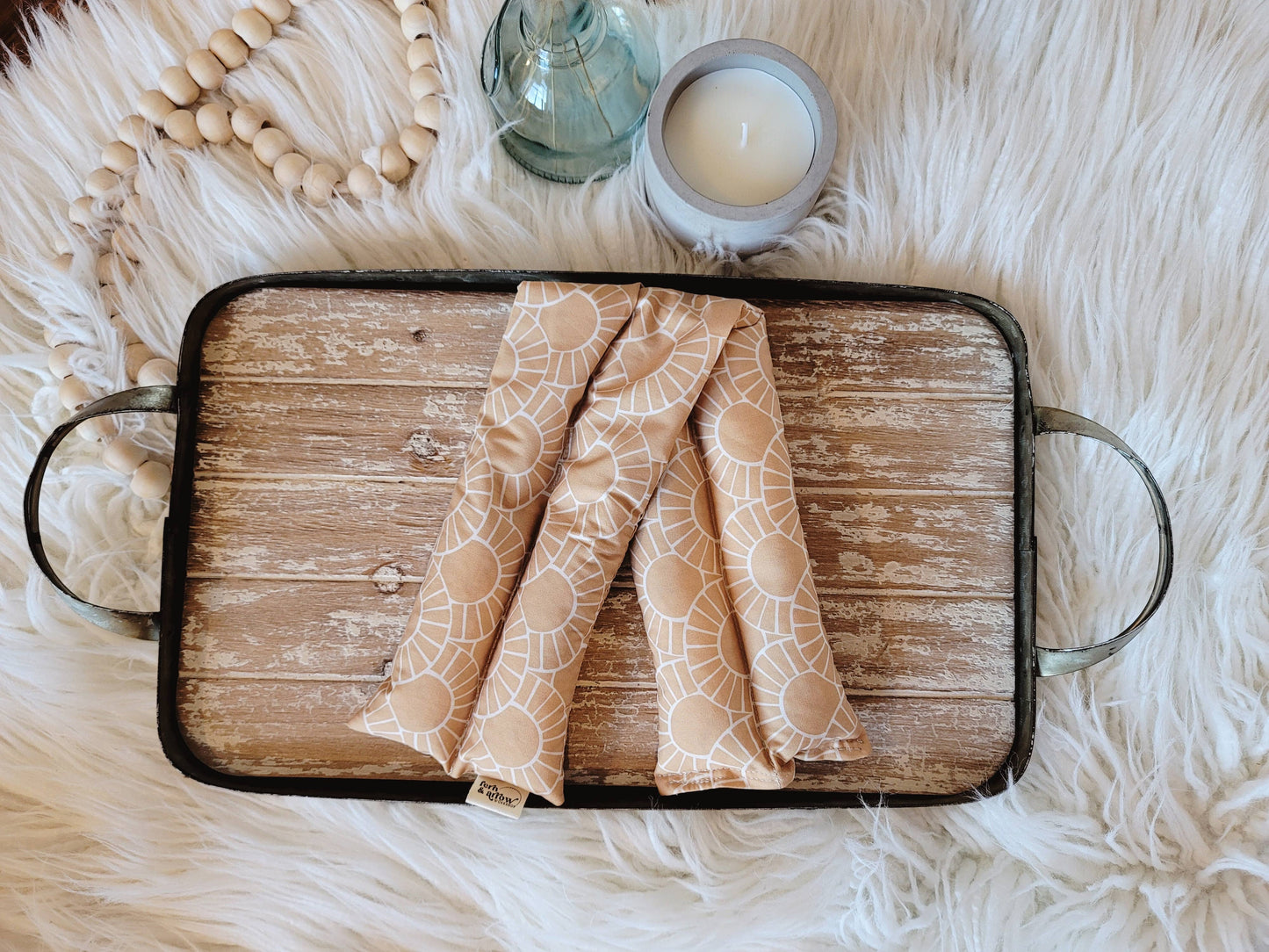 Boho Aromatherapy Neck Wrap - Small Mosaic Print: Rust