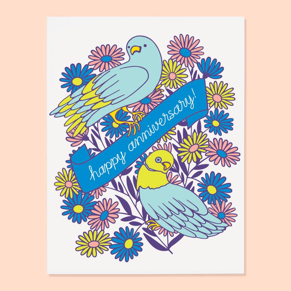 Lovebirds Anniversary Card