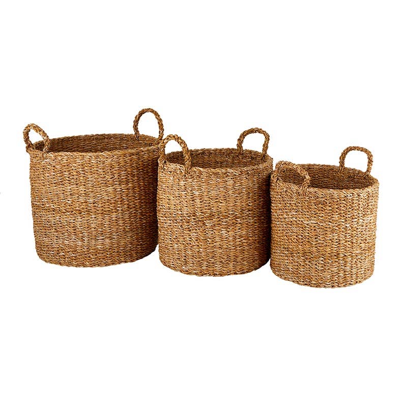 Large Seagrass Basket - Round Cylinder