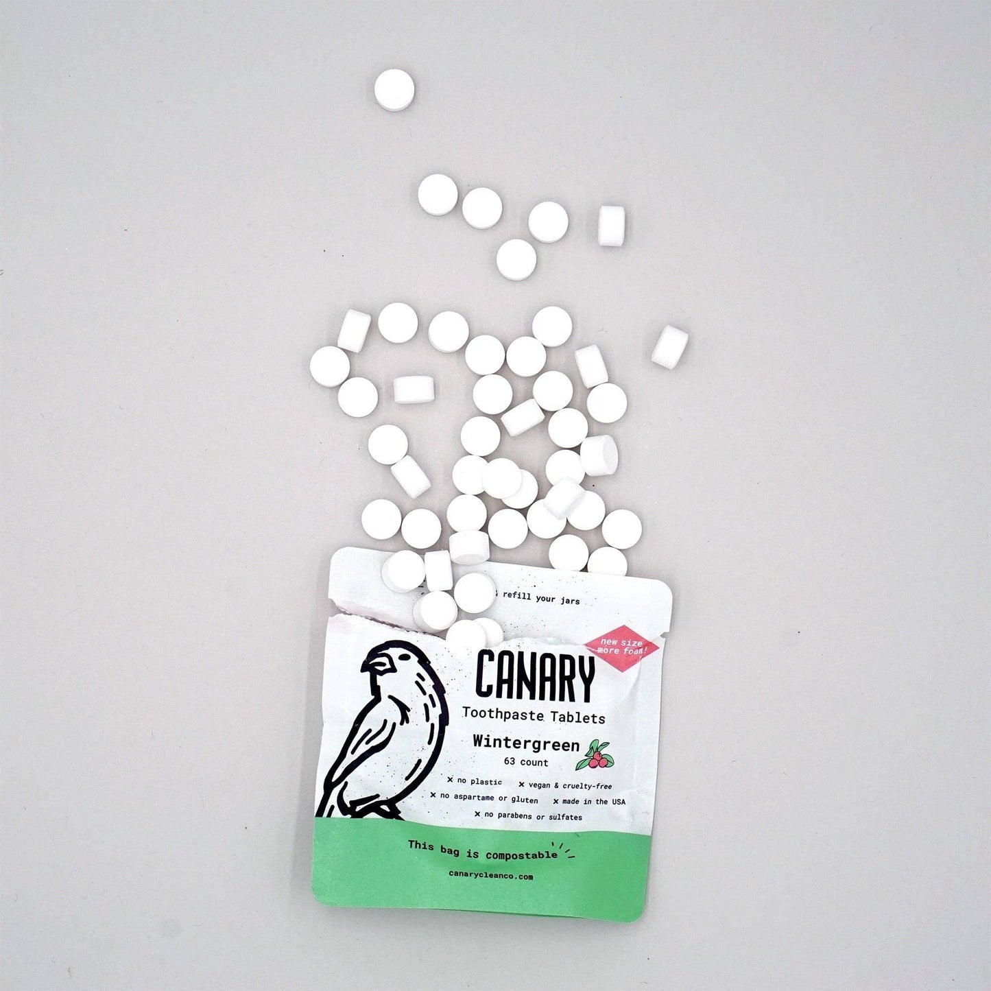 Wintergreen Toothpaste Tablets: 2 month supply jar - 126 tablets