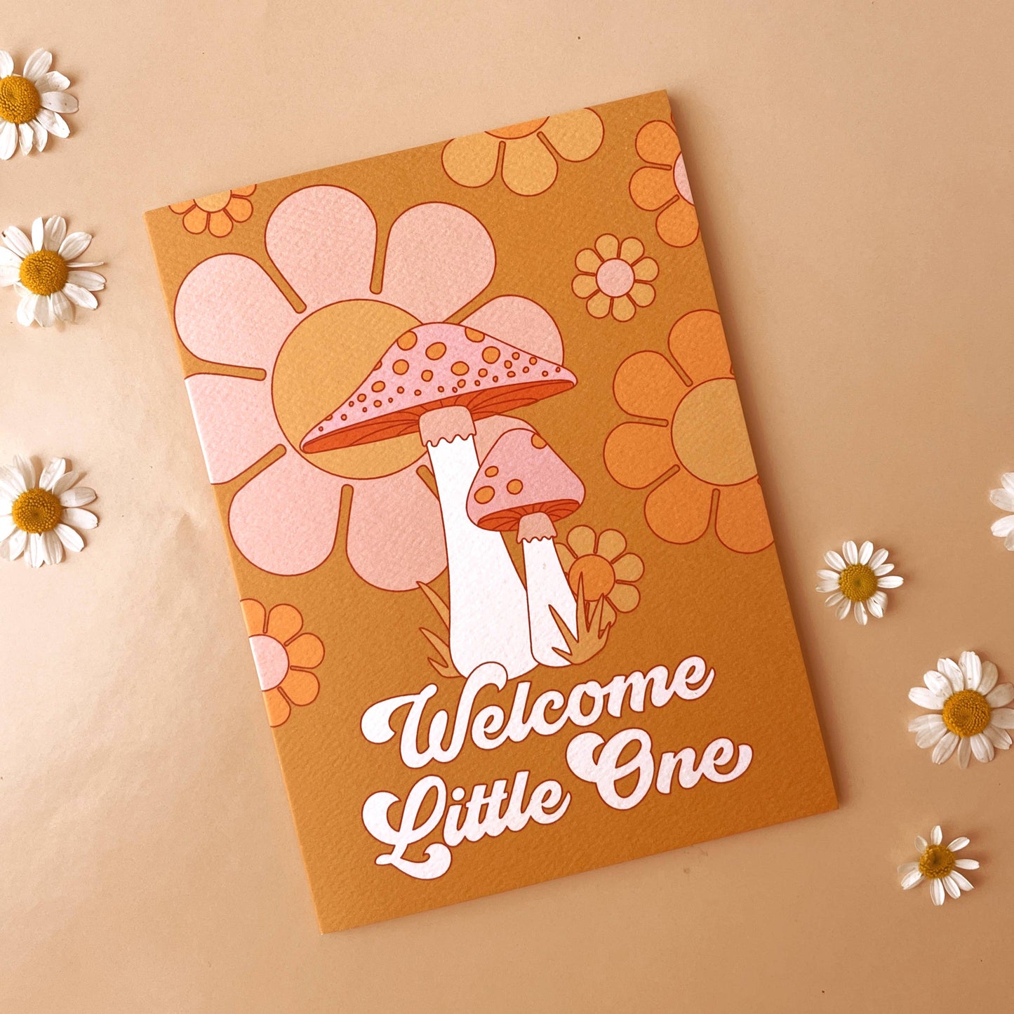 Welcome Little One Card | Mushrooms