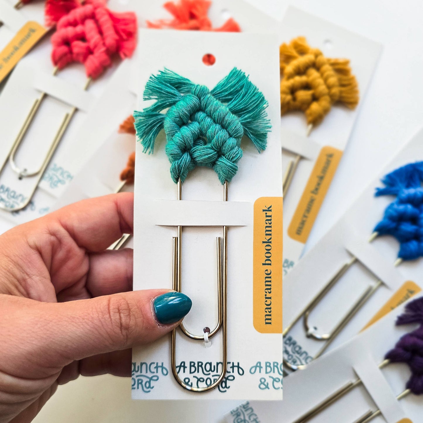 Macrame Bookmark / Notebook Jumbo Clip - Rainbow (8) Pack