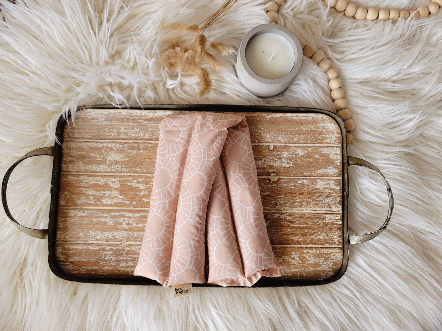 Boho Aromatherapy Neck Wrap - Small Mosaic Print: Rust