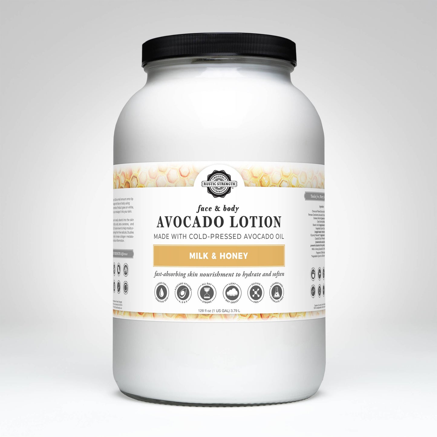 Avocado Lotion for Face and Body- Mild Formula, Paraben-Free: Rosemary Mint / refill bulk