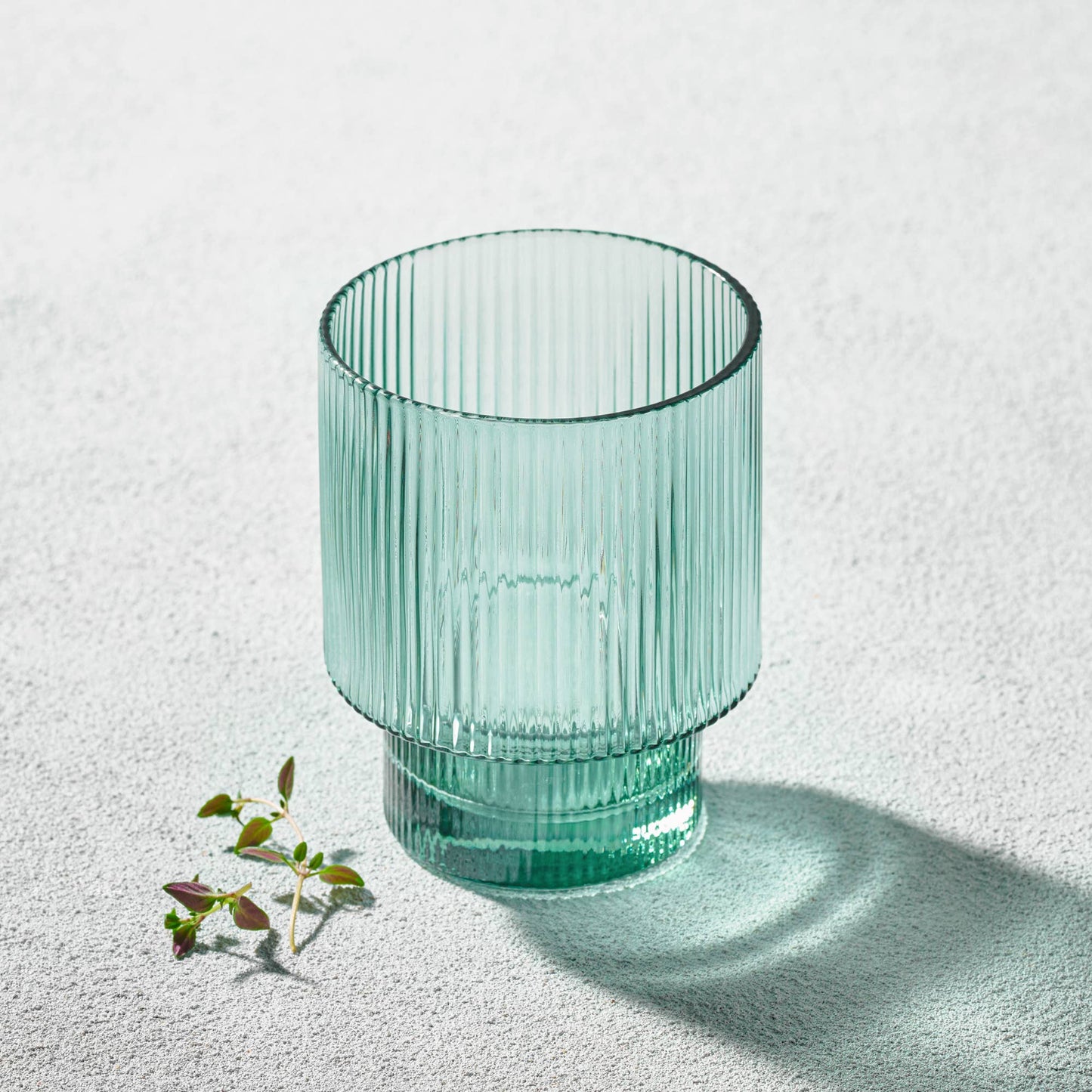 Vikko Decor - Malibu, Ribbed Glass, Green, MULTIPLE SHAPES: 11 OZ Wine Glass