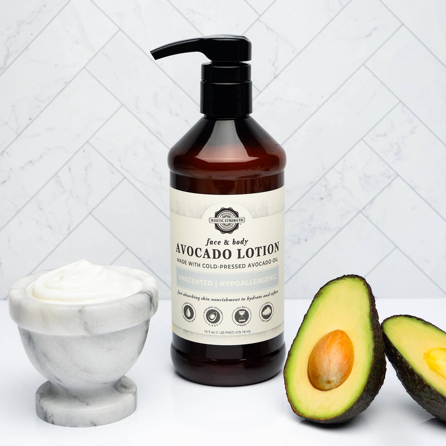 Avocado Lotion for Face and Body- Mild Formula, Paraben-Free: Rosemary Mint / refill bulk