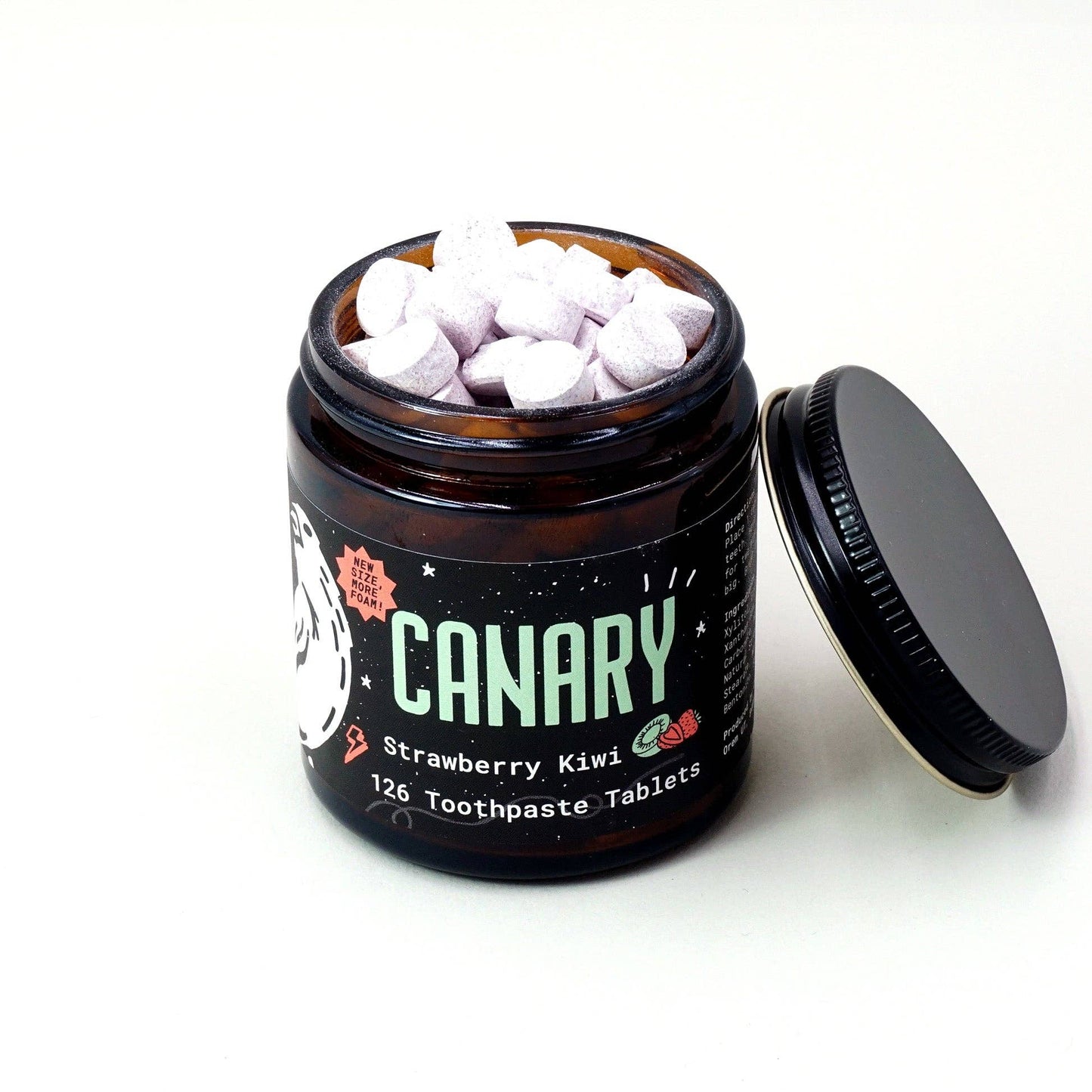 Strawberry + Kiwi Toothpaste Tablets: 2 month supply jar - 126 tablets