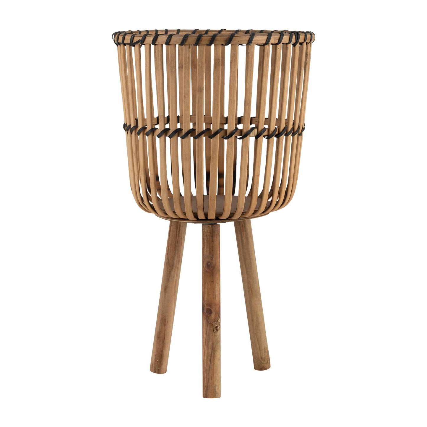 Bamboo Weave Footed Planters Set of 3 - Brown, 11/13/15 in.