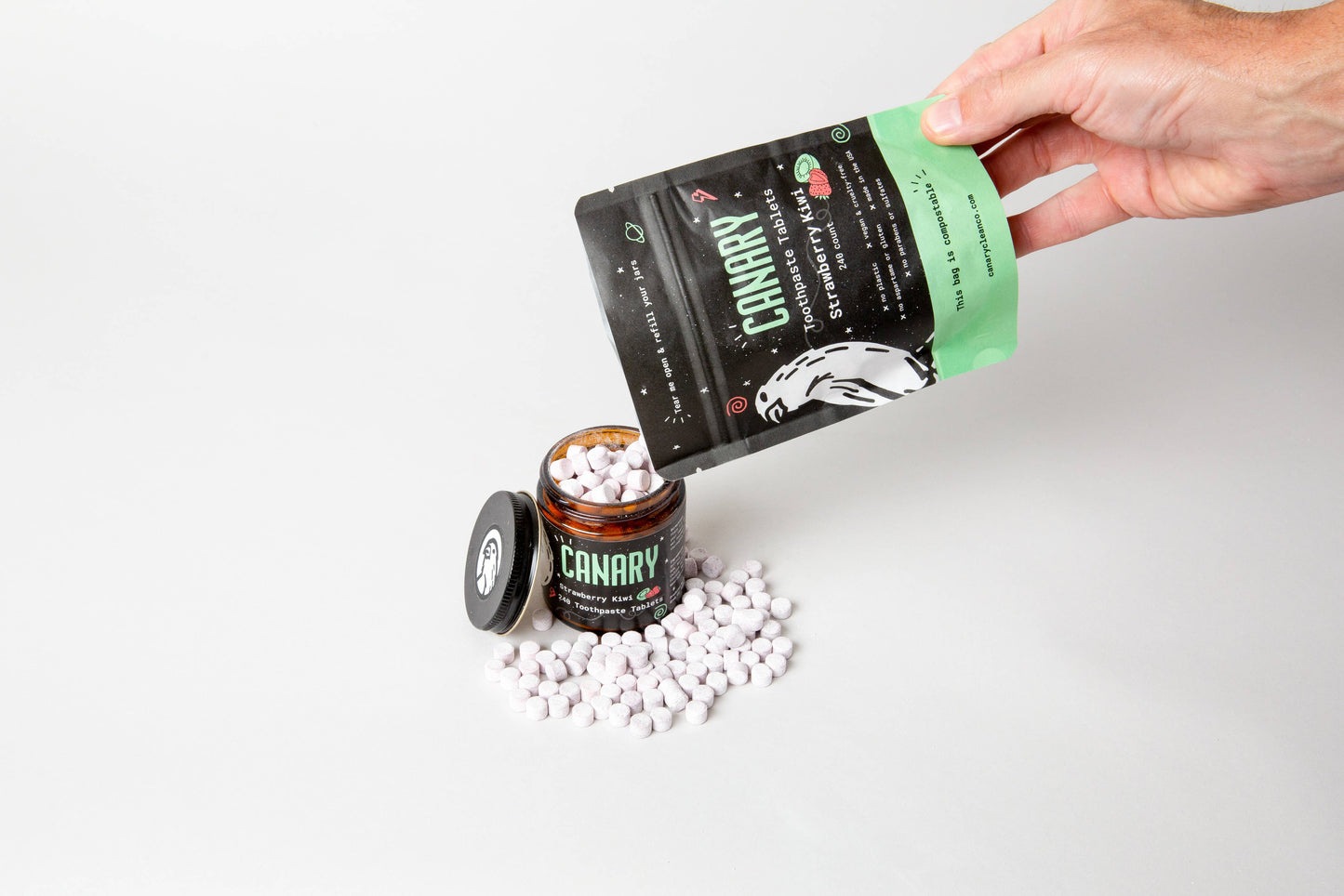 Strawberry + Kiwi Toothpaste Tablets: 1 month test drive - 60 tablets