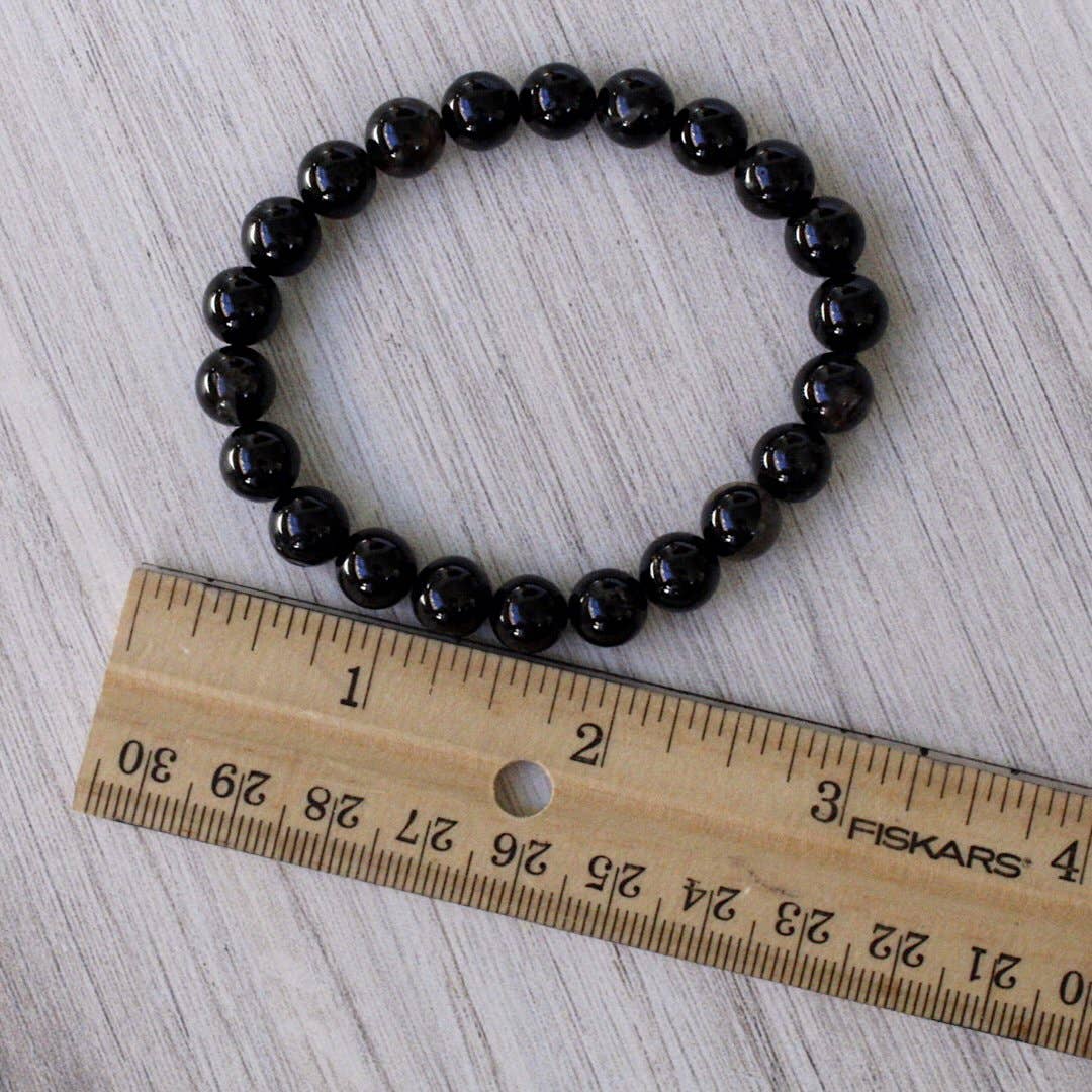 Black Tourmaline Bracelet 4mm/6mm/8mm - Crystals & Stones: 4mm