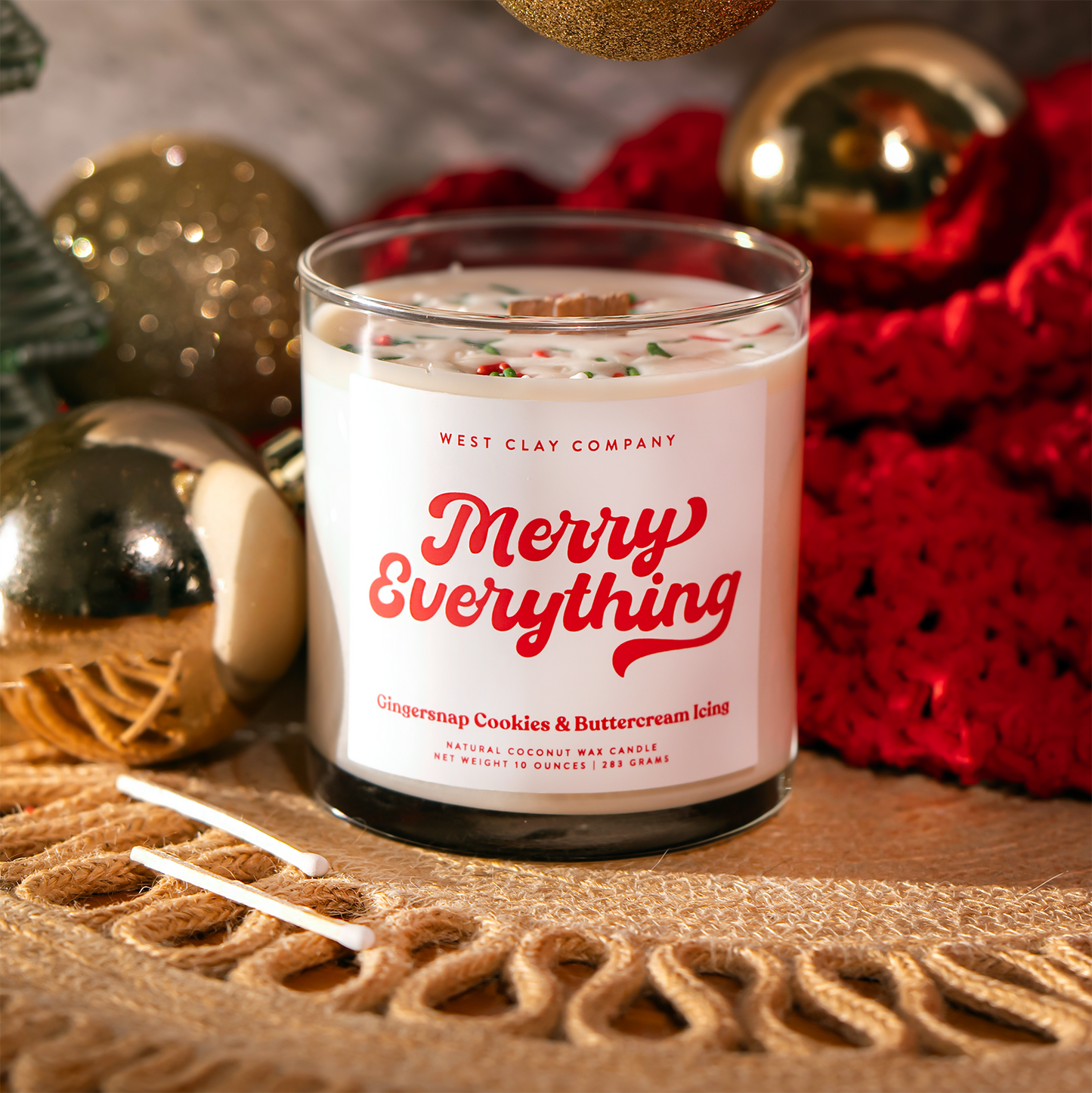 Merry Everything SPRINKLE Candle - Holiday Christmas Candles: No Gift Box