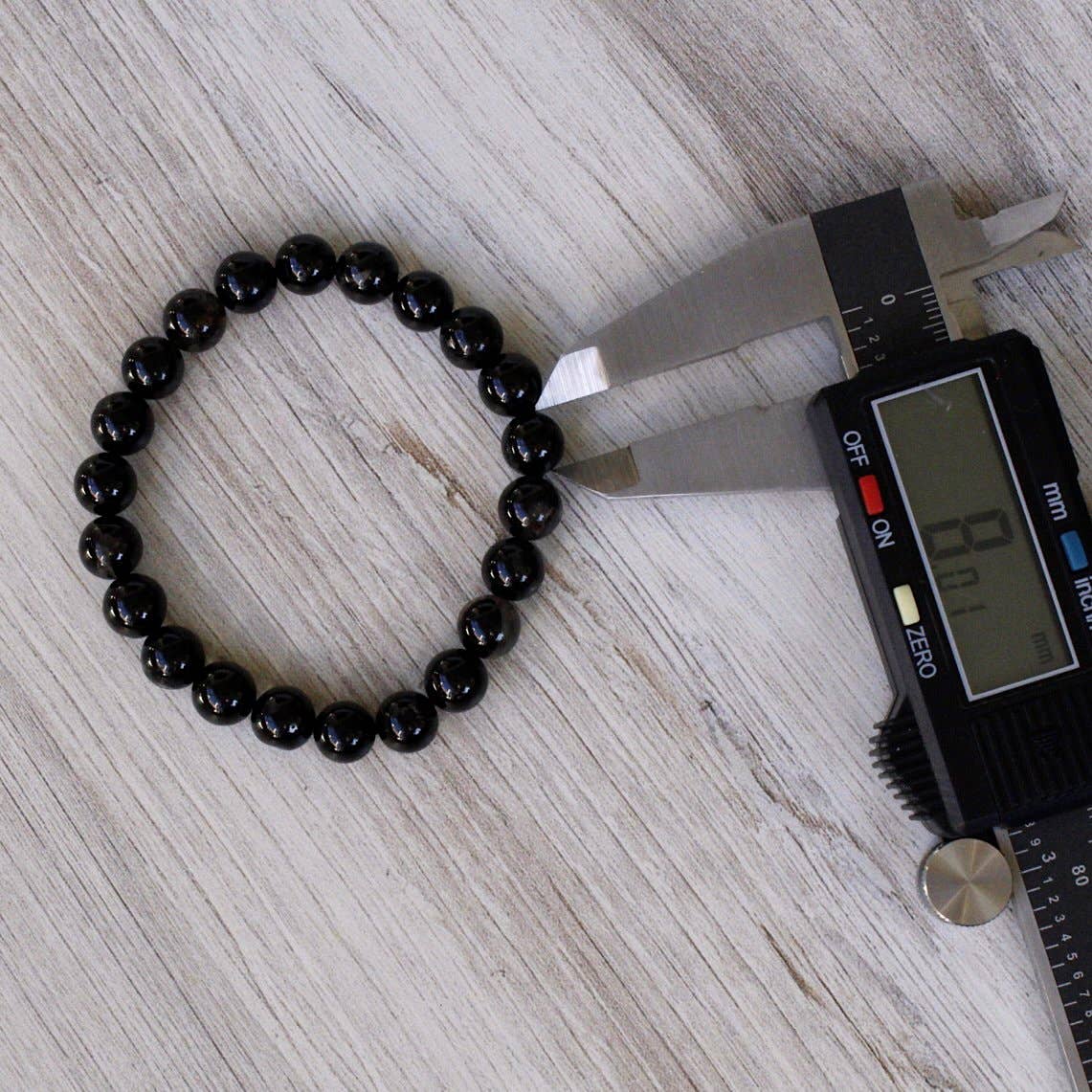 Black Tourmaline Bracelet 4mm/6mm/8mm - Crystals & Stones: 4mm