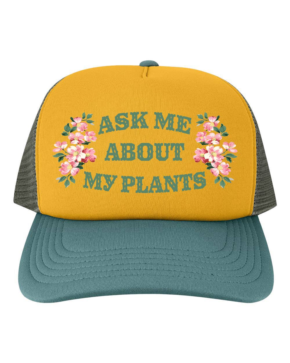 Ask Me About My Plants Baseball Hat - Funny Trucker Hat: Pink
