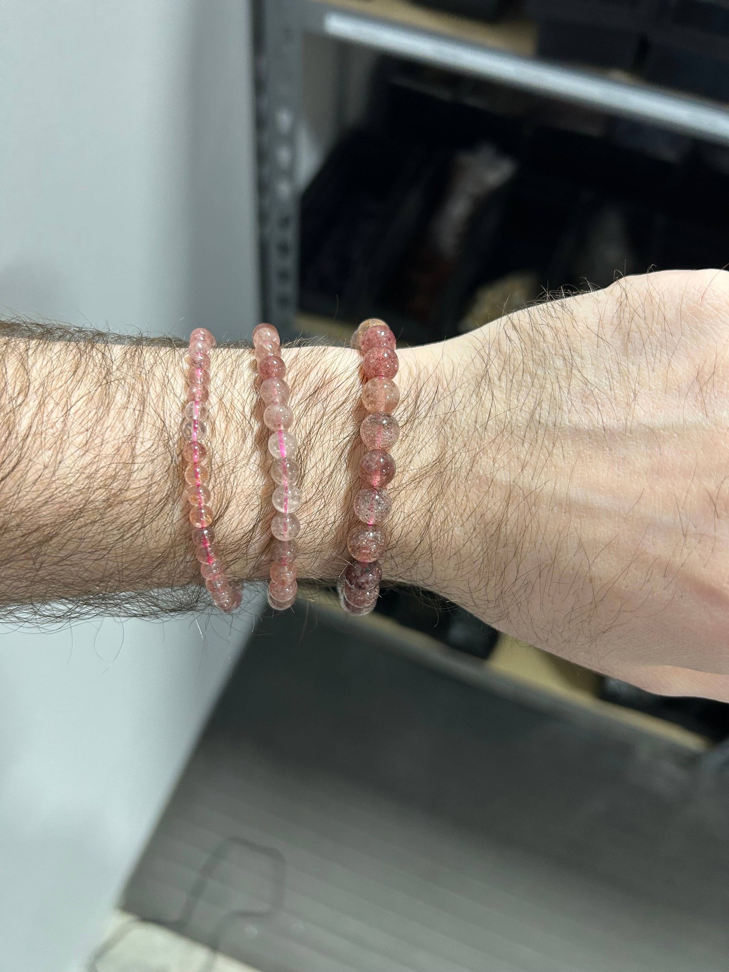 Strawberry Quartz Bracelet 4mm/6mm/8mm - Crystals & Stones: 4mm