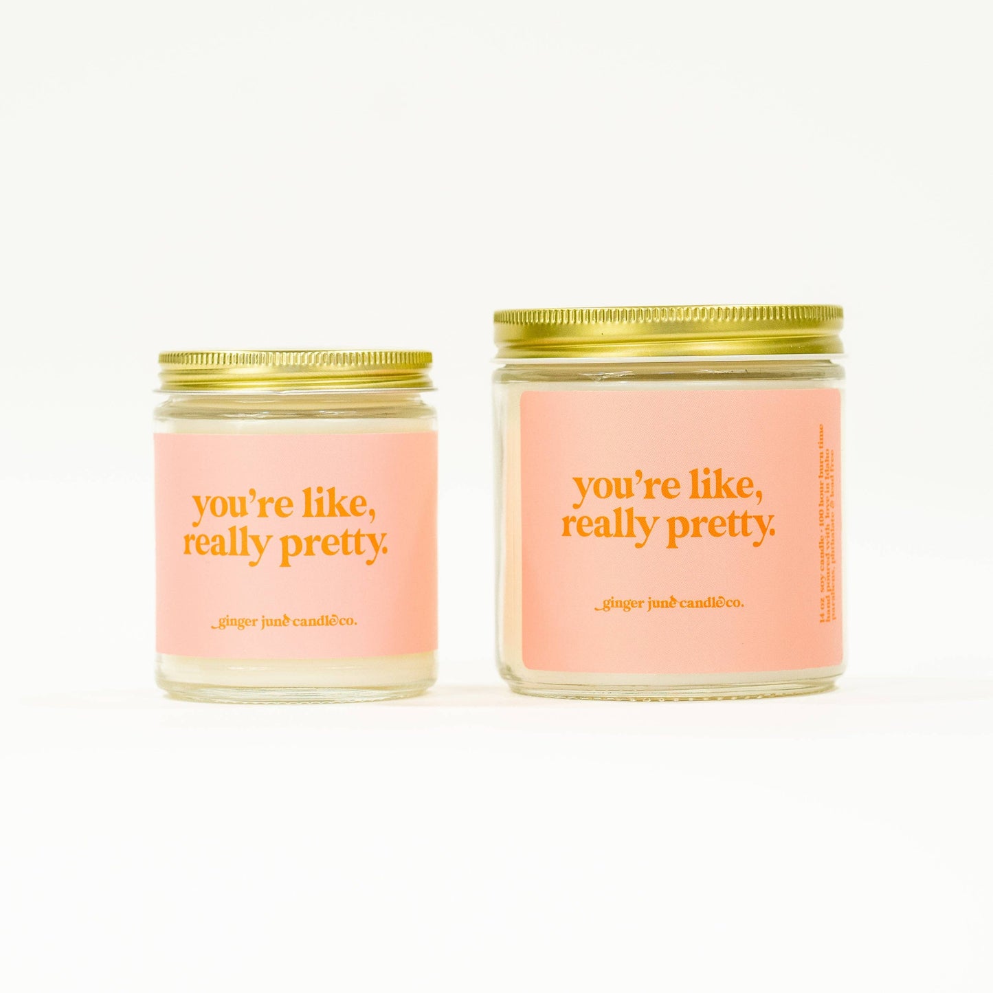 you're like, really pretty • soy candle •  2 sizes, 2 colors: 8 oz / amber brown / Botanic