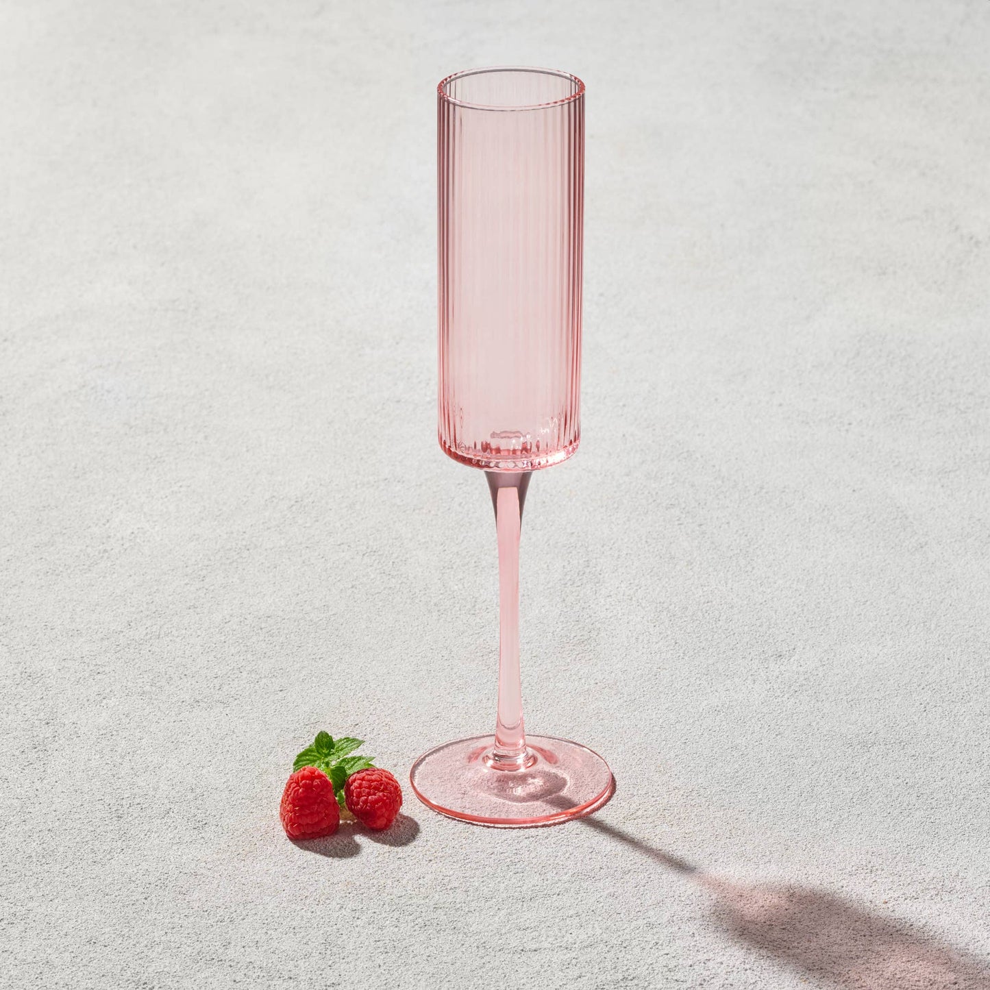 Vikko Decor - Malibu, Ribbed Glass, Blush, MULTIPLE SHAPES: 10 OZ Coupe Champagne