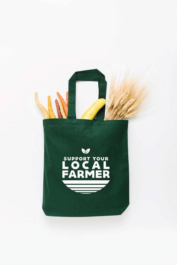 Support Your Local Farmer Eco Friendly Canvas Tote Bag | Reu: RUST
