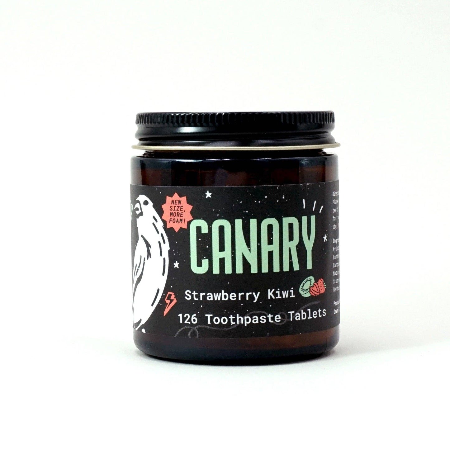 Strawberry + Kiwi Toothpaste Tablets: 2 month supply jar - 126 tablets