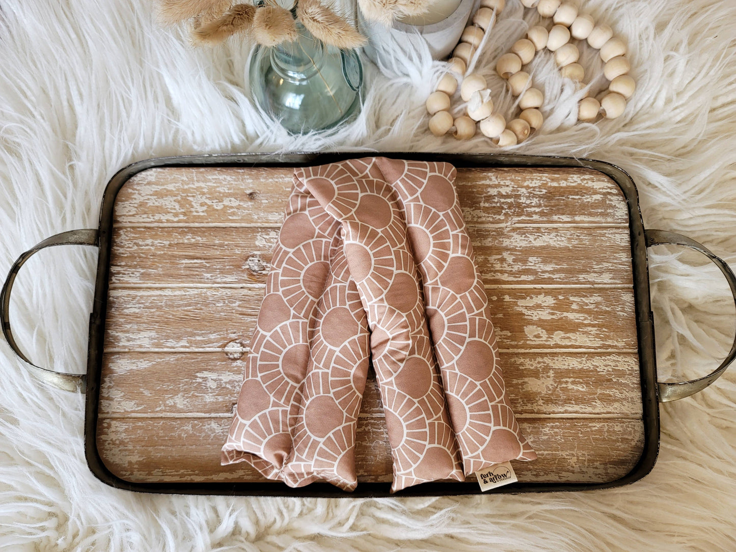 Boho Aromatherapy Neck Wrap - Small Mosaic Print: Pink