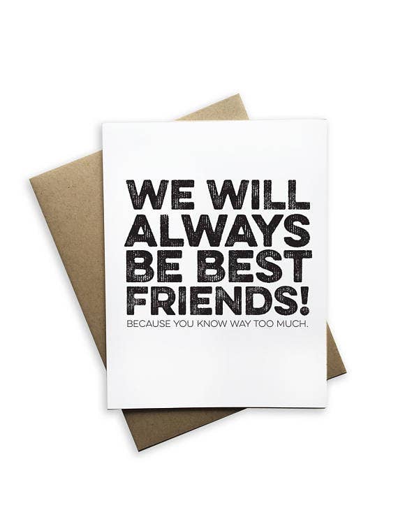 We Will Always Be Best Friends Notecard