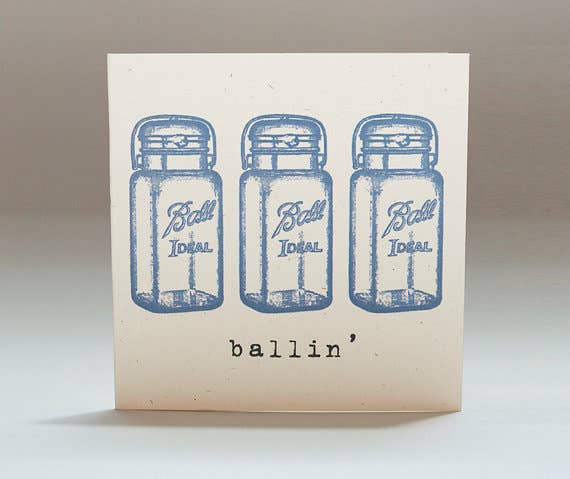 Ballin' Mini Notecard