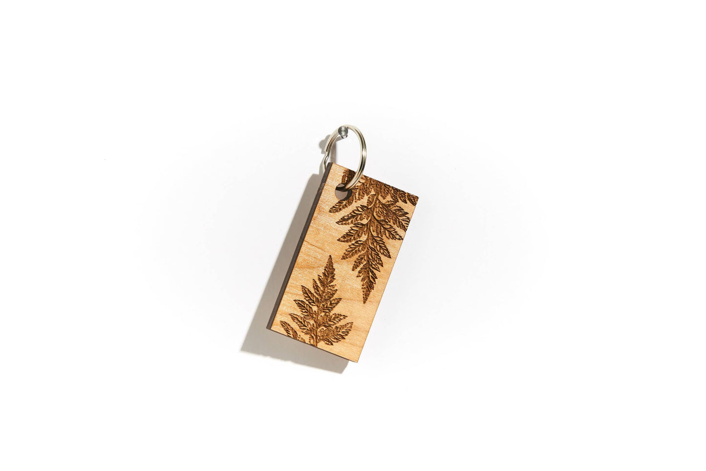 Floral Wood Keychain