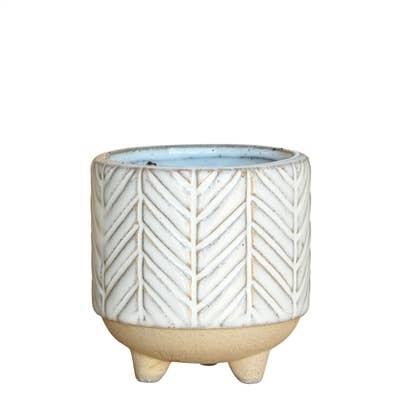 Ramos Chevron Cachepot, Stoneware - 2.5