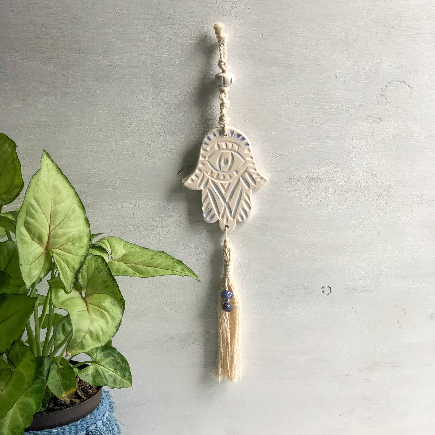 Hamsa tassel wall charm
