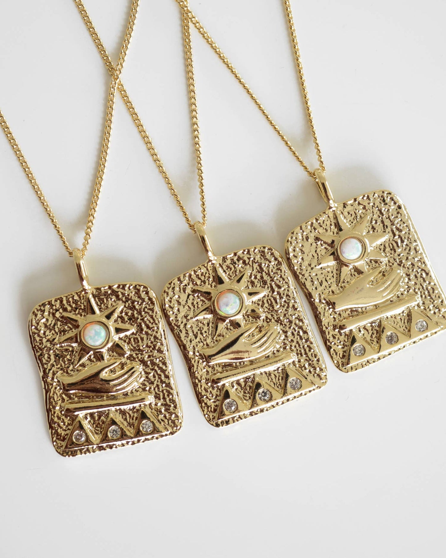 Sun Opal Tarot Gold Necklace