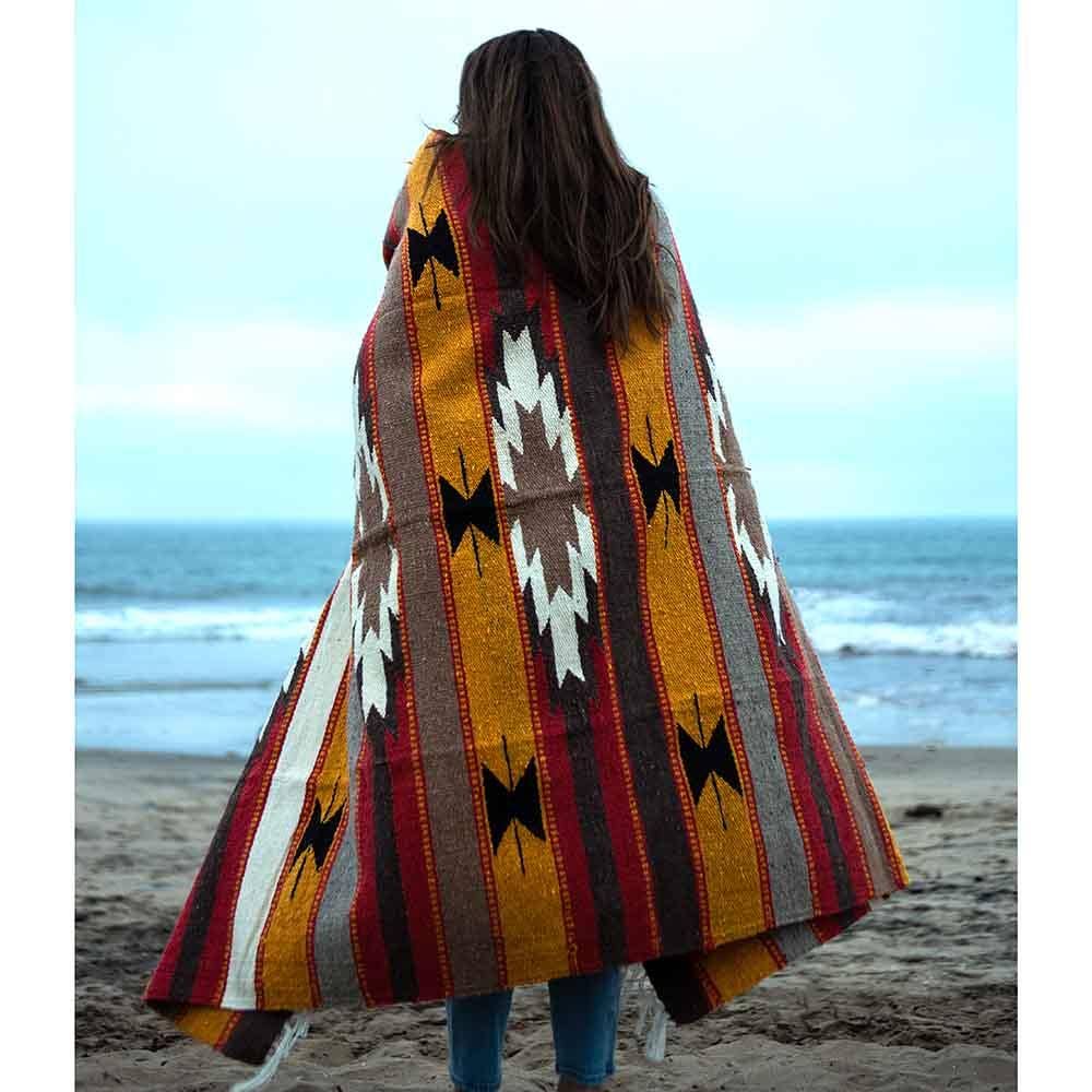 Custom Diamond 100% Wool Mexican Blanket