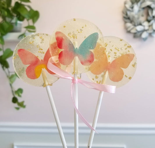 Butterfly Spring Lollipops, Guava, 10/Case