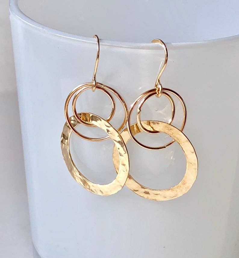 Modern Circle Earrings - 14kt Gf