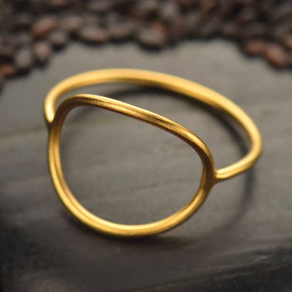 Gold Rings - Wire Circle with 24K Gold Plate