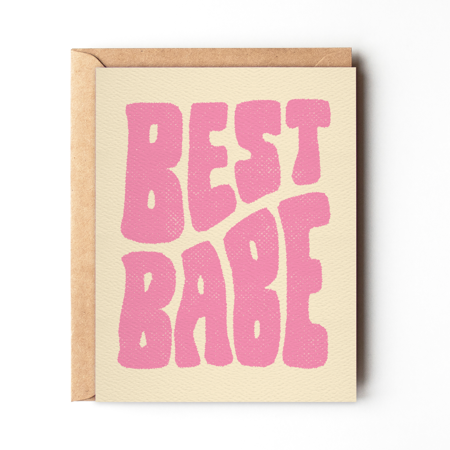 Best Babe - Pink Retro Birthday Card for Friend