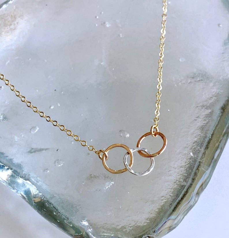 Triple Metal Circles Necklace