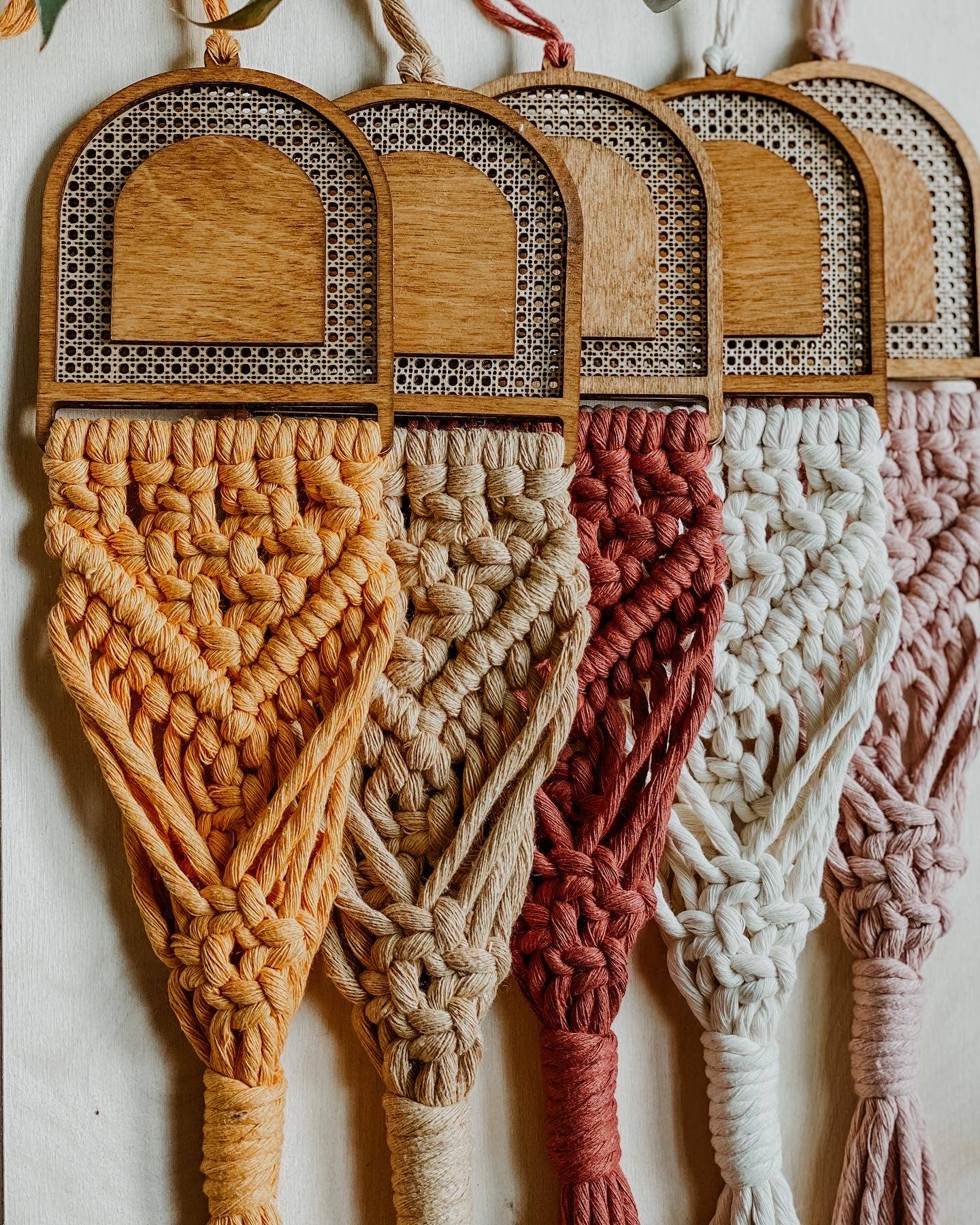 Rattan Air Plant Hangers: Arch / white