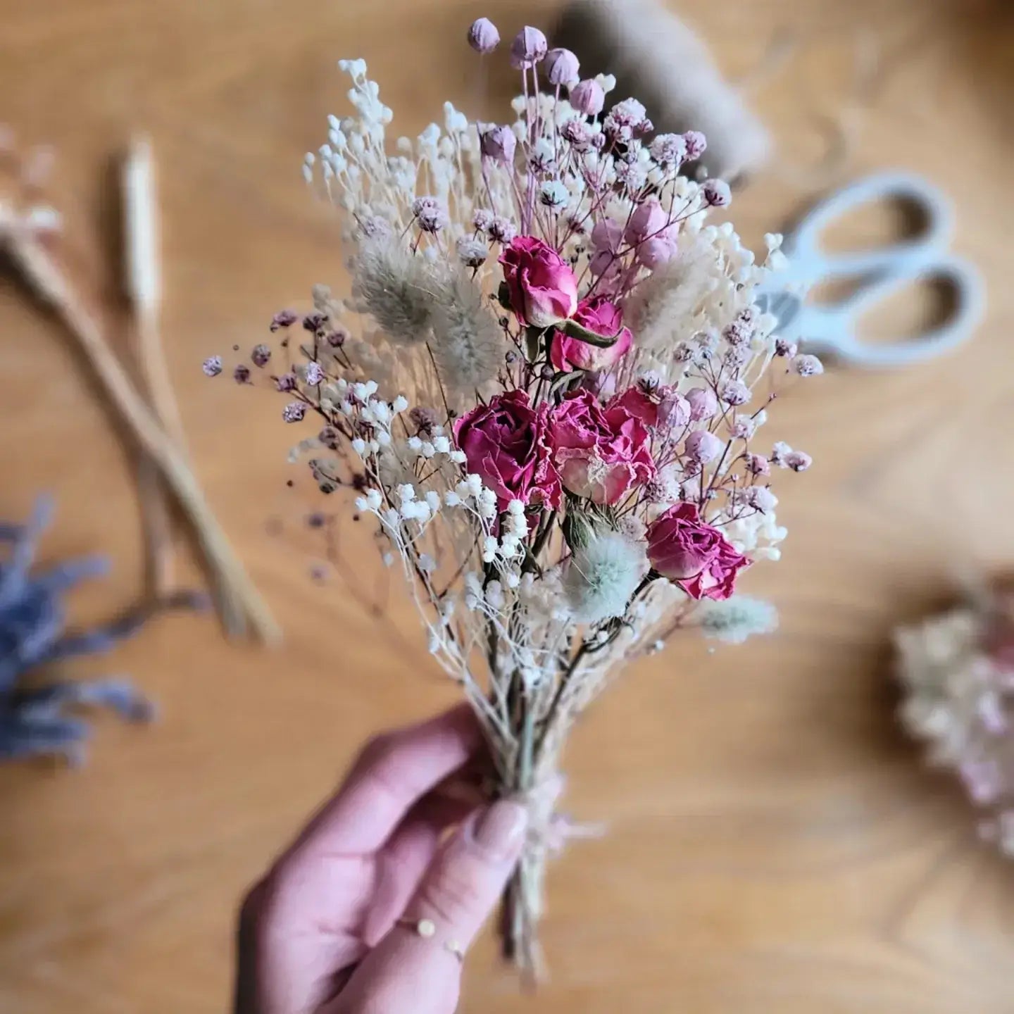 Dried Pink Rose Bouquet