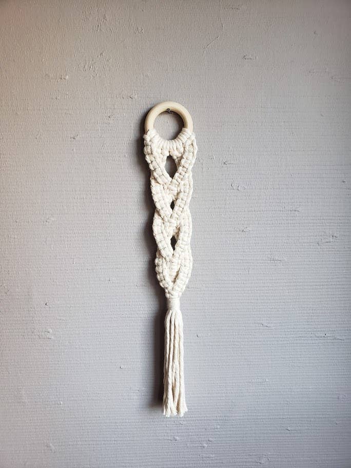 Air Plant Hanger Plaited - Corded - White