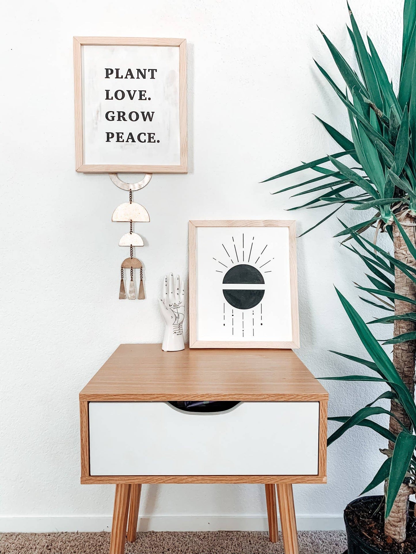 Plant Love Grow Peace | Modern Minimalist Sign