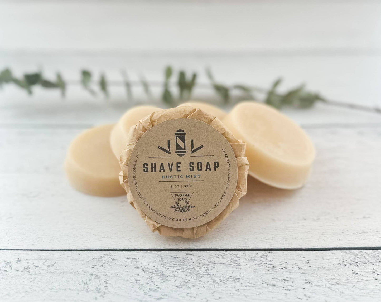 Natural Handmade Shave Soap - Rustic Mint