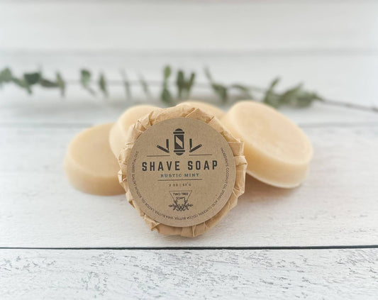 Natural Handmade Shave Soap - Rustic Mint